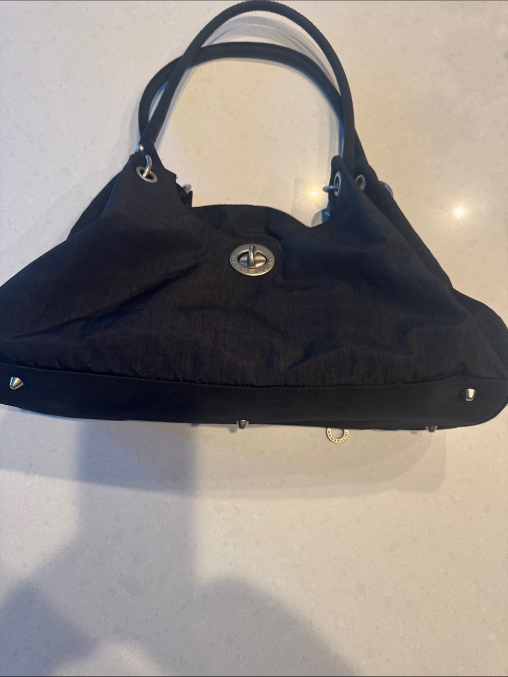 Baggallini Black Shoulder Bag with Silver Hardware